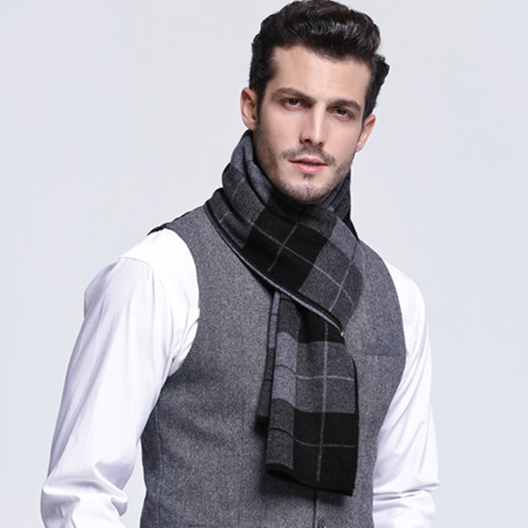 High-end men's scarf gentleman series autumn and winter thick business scarf gift scarf wholesale new 2018 male student