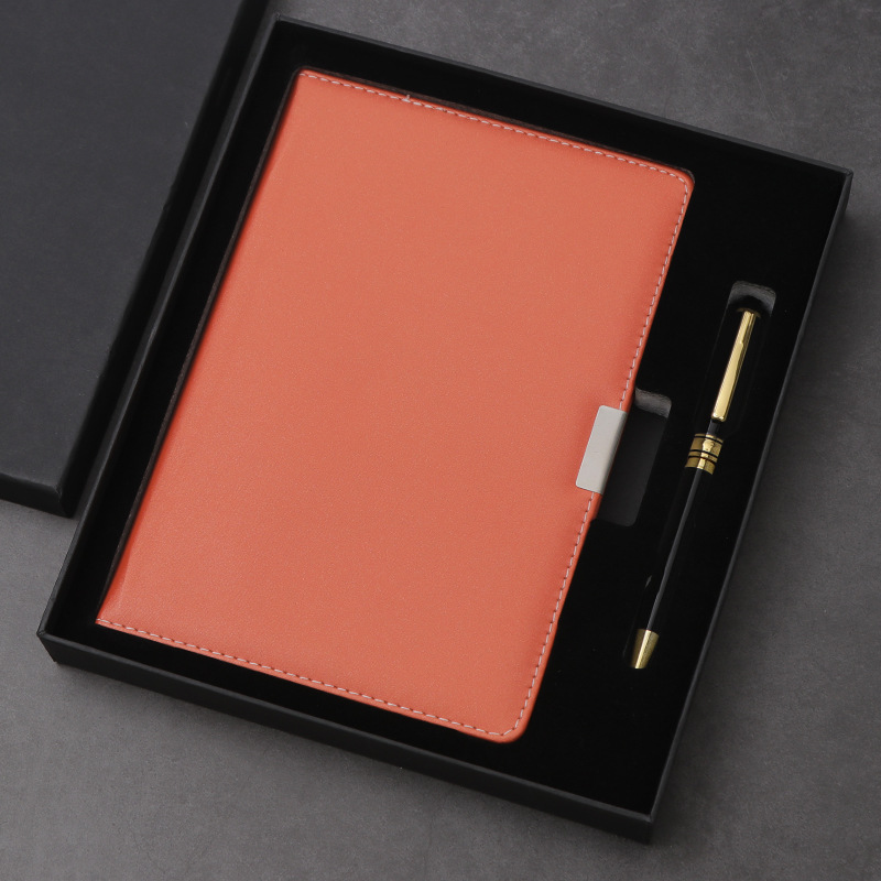 定制简约商务记事本软皮本皮面车线笔记本办公用品文具可印logo|ms