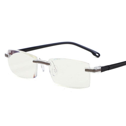 Factory Wholesale Fashion Rimless Cut Edge Reading Glasses Anti-blue light TR Reading Glasses for Men