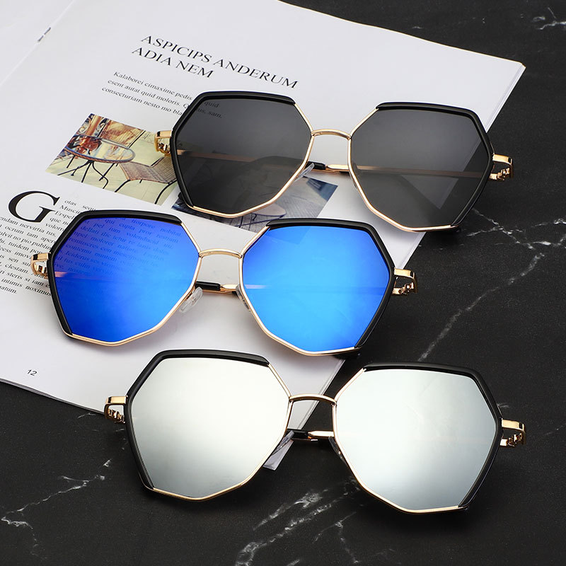 2018新款太阳镜 多边形不规则眼镜 时尚网红同款墨镜太阳镜|ru
