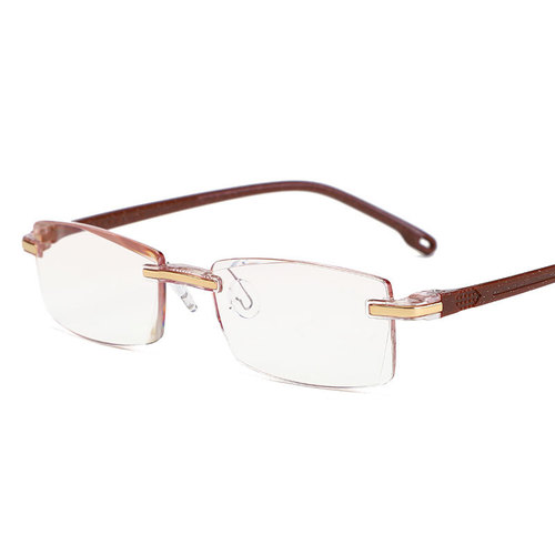 Factory Wholesale Fashion Rimless Cut Edge Reading Glasses Anti-blue light TR Reading Glasses for Men