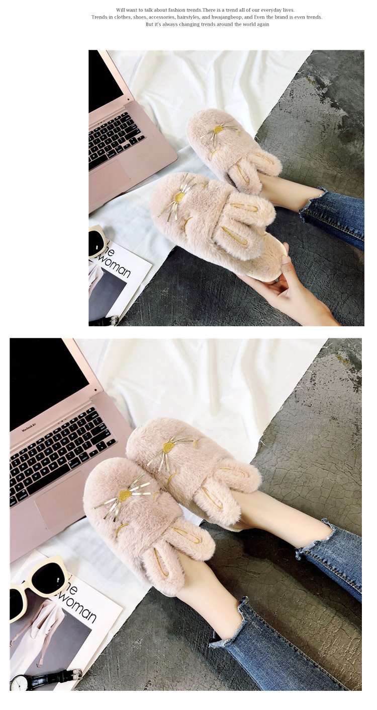 厂家直销新款厚底毛绒棉拖鞋秋冬季家居保暖柔软卡通女士棉拖批发