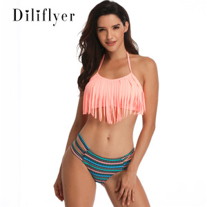 Bikini tassel split sexy swimsuit European and American swimsuit