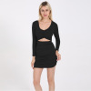 Long sleeve sexy V-neck slim dress