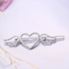 Hairgrip with bow, metal hair accessory heart-shaped, Korean style