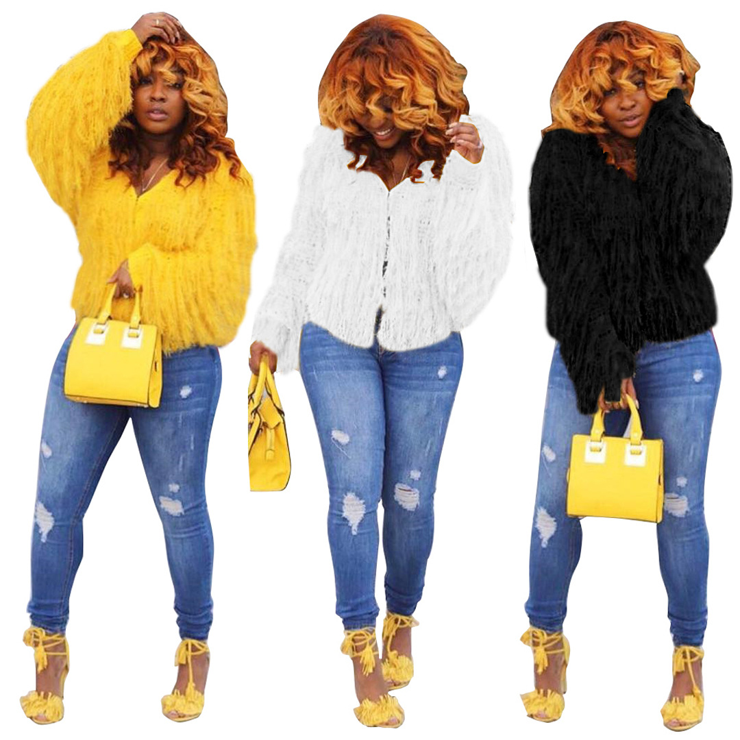 Q172 European and American Women 2018 Autumn and winter Fur Cardigan coat Europe sweater Cross border Specifically for Women's wear
