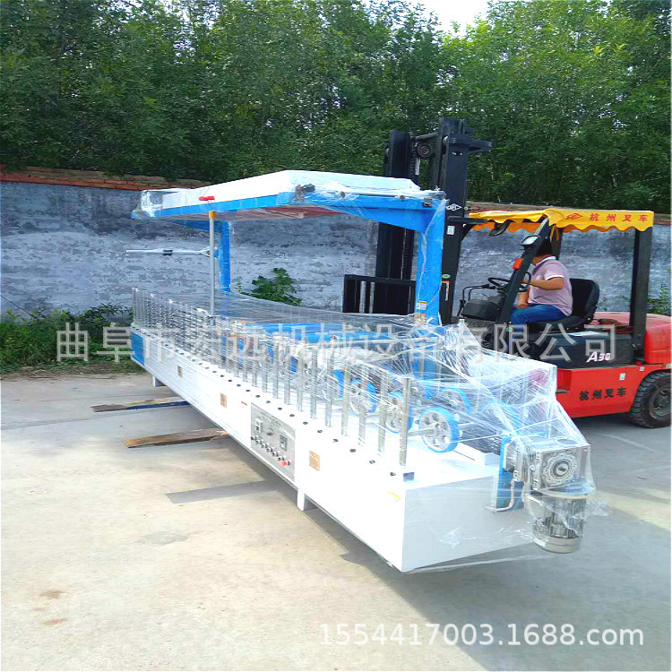 L门套扣线踢脚线包覆机 竹木纤维护墙板覆膜机 木塑型材贴膜机