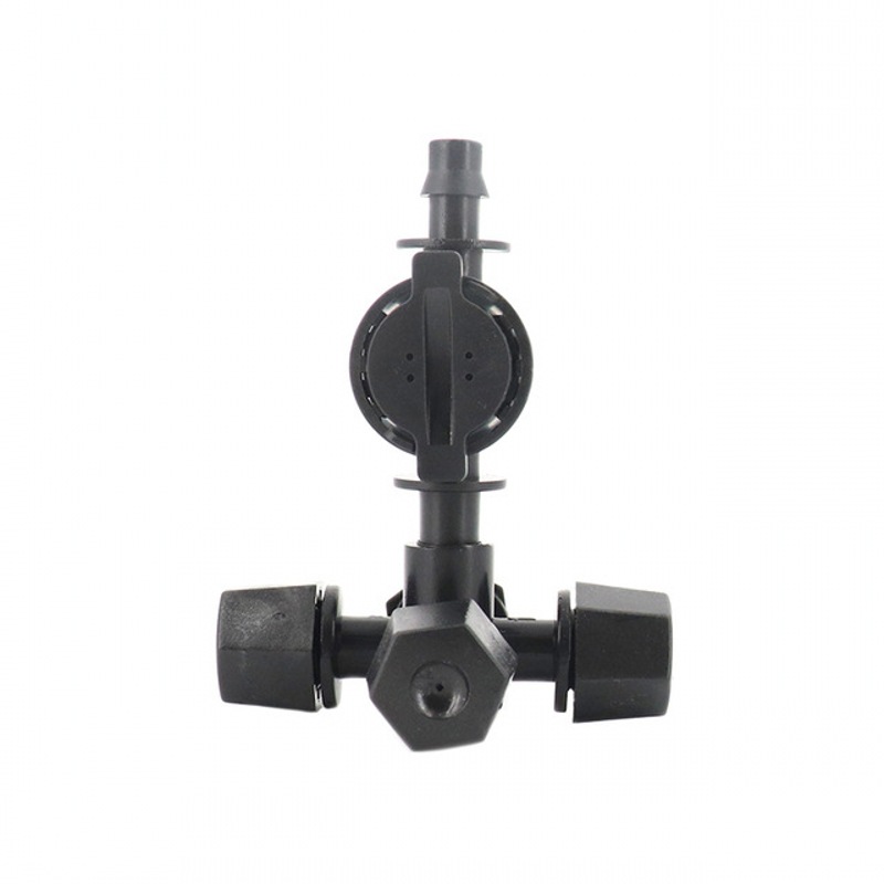 新款黑色十字霧化噴頭配防滴器 灌溉霧化噴頭 大棚灌溉 除塵噴頭