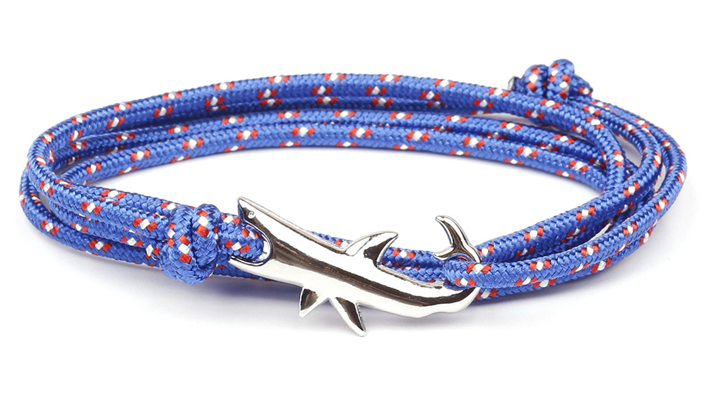 12g Weight Bracelets Classification Alloy, rope Chain Material 1 Piece Quantity Holiday, Daily, Street Occasion Alloy, rope Material Shark Pattern Men's Gender Layered Design Casual, Simple Style Style Casual Simple Style Shark Alloy Rope Layered Men's Bracelets Men's Chain Bracelets 23