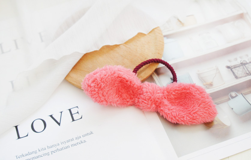 Plush Rabbit Ears Hair Ring Hair Rope Cute Korean Version Furry Head Rope display picture 4