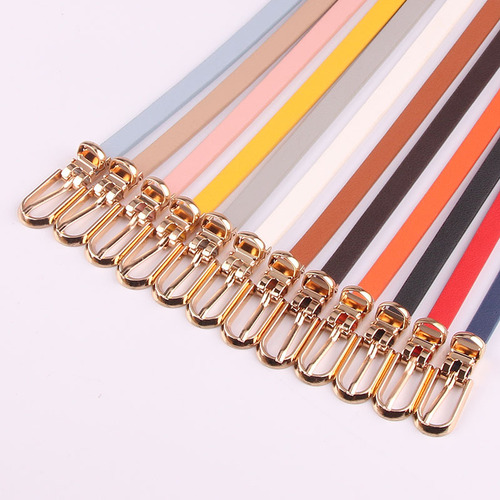 New multi-color decorative dress with sweater thin belt for women versatile pin buckle PU small belt Korean style trouser belt