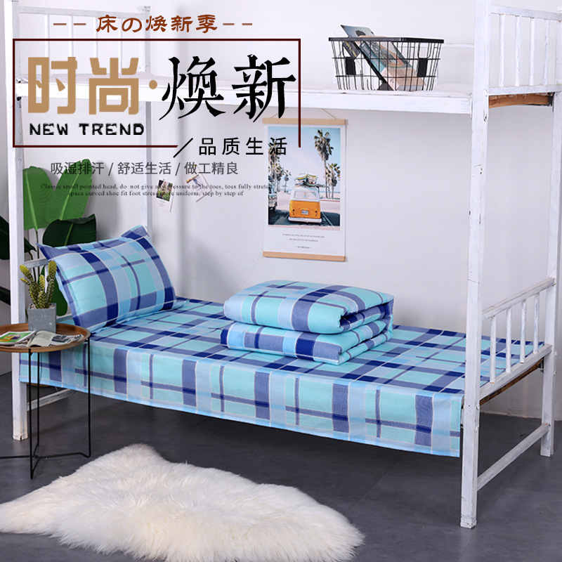 wholesale School dormitory Bedclothes Combed Reactive dyeing Twill The bed Three-piece Suite Nursing home Supplies