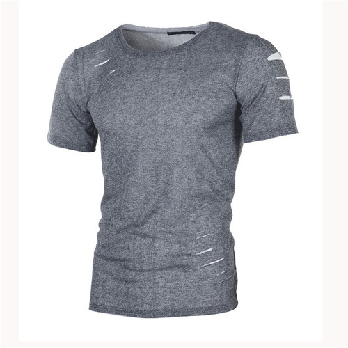 Summer New Men's Casual Fashion T-Shirt with Holes 5 Colors