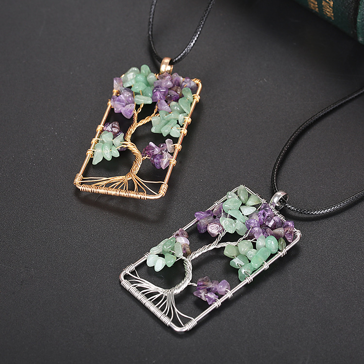 Ethnic Style Tree Crystal Plating Pendant Necklace 1 Piece