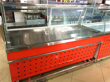 不銹鋼圓弧玻璃熟食櫃展示櫃咸菜櫃涼菜櫃 全鋼全銅 可異形定做