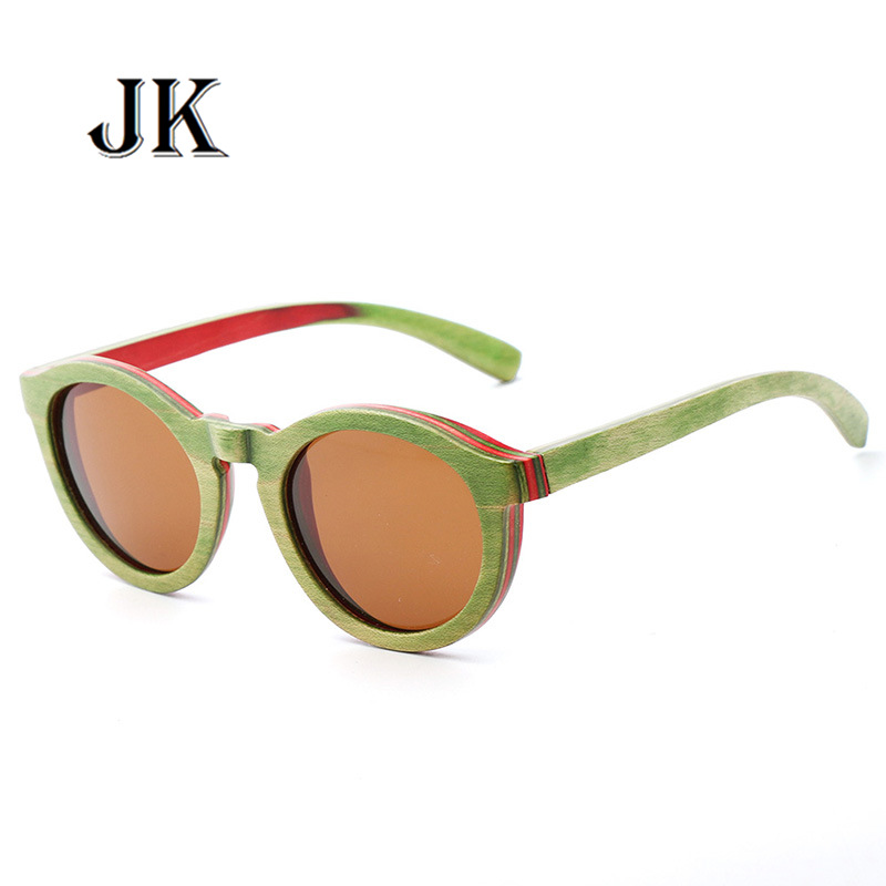 厂家定制  滑板木太阳镜 时尚男女士偏光墨镜 UV400 跨境竹木眼镜