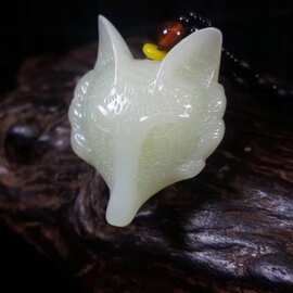 包邮新疆和田玉狐仙招桃花吊坠 玉石玉器玉坠挂件批发 送礼佳品