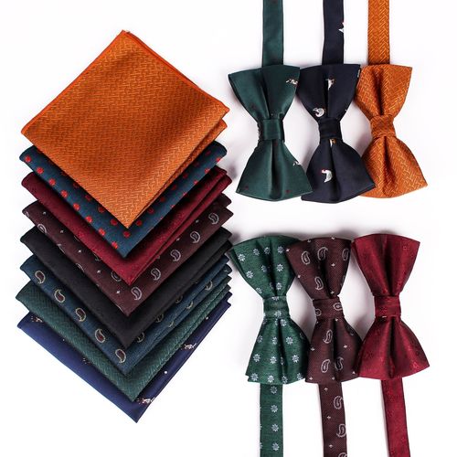 One piece drop-shipping polyester jacquard elegant men's party business casual formal wear accessories suit pocket square tie