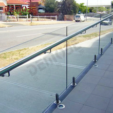 别墅落地玻璃夹栏杆 无立柱栏杆 不锈钢配件栏杆阳台