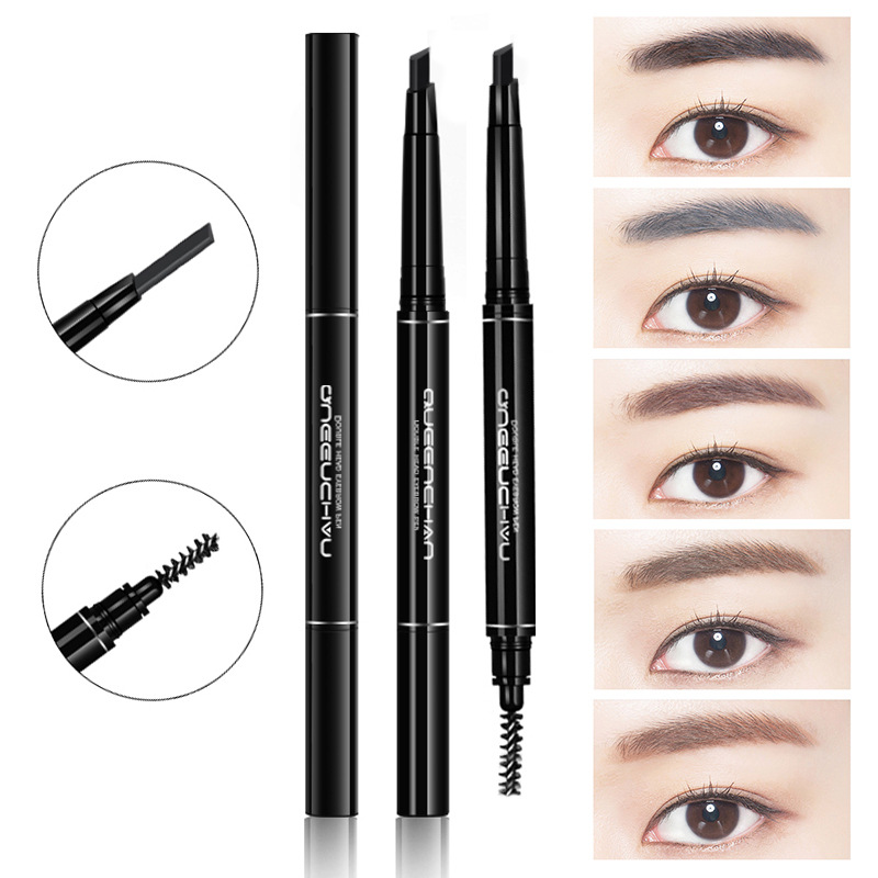 Manufactor Direct selling Double head Eyebrow pencil box-packed Dual use automatic rotate waterproof Sweat band Double head rotate On behalf of