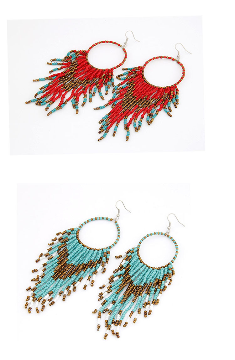 Tassel Pattern Women'S Gender Ethnic Style Tassel Bead Women's Drop Earrings