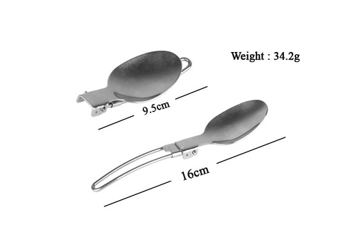 Amazon Stainless Steel Outdoor Camping Picnic Tableware Hiking Folding Tableware Knife, Fork and Spoon Three-piece Set