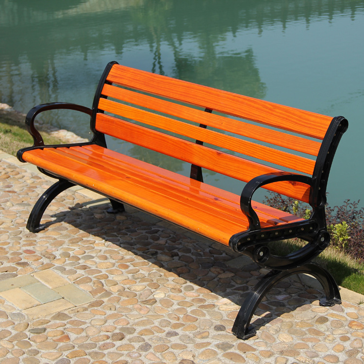 Park chair aluminum alloy outdoor chair has back casual leisure chairs cast aluminum anticorrosive solid wood plastic garden garden garden garden bench