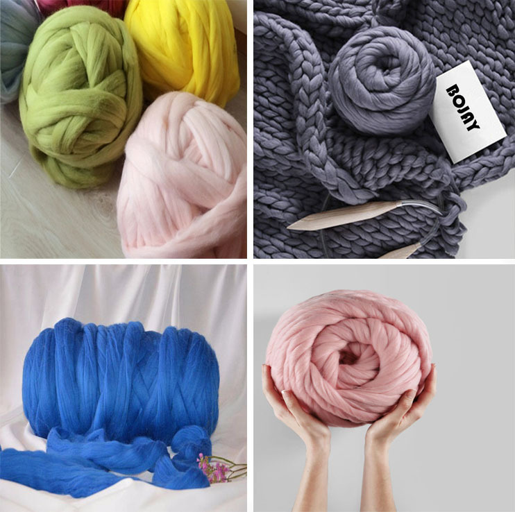Mernu arm knitting wool knitted blanket fancy knitting yarn super thick wool thread thick yarn