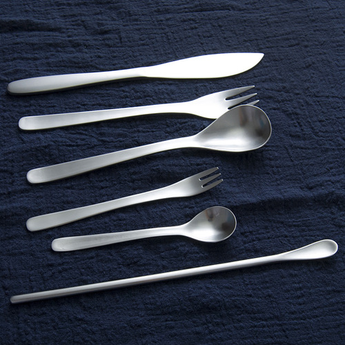 Restaurant 304 material brushed stainless steel cutlery, Japanese style home matte Western cutlery, fork and spoon tableware