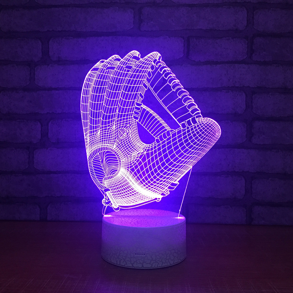 亚马逊爆款 爆裂纹3D灯小夜灯台灯