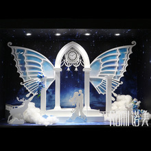 諾美天使的翅膀大櫥窗創意設計珠寶首飾陳列創意設計展示設計定制