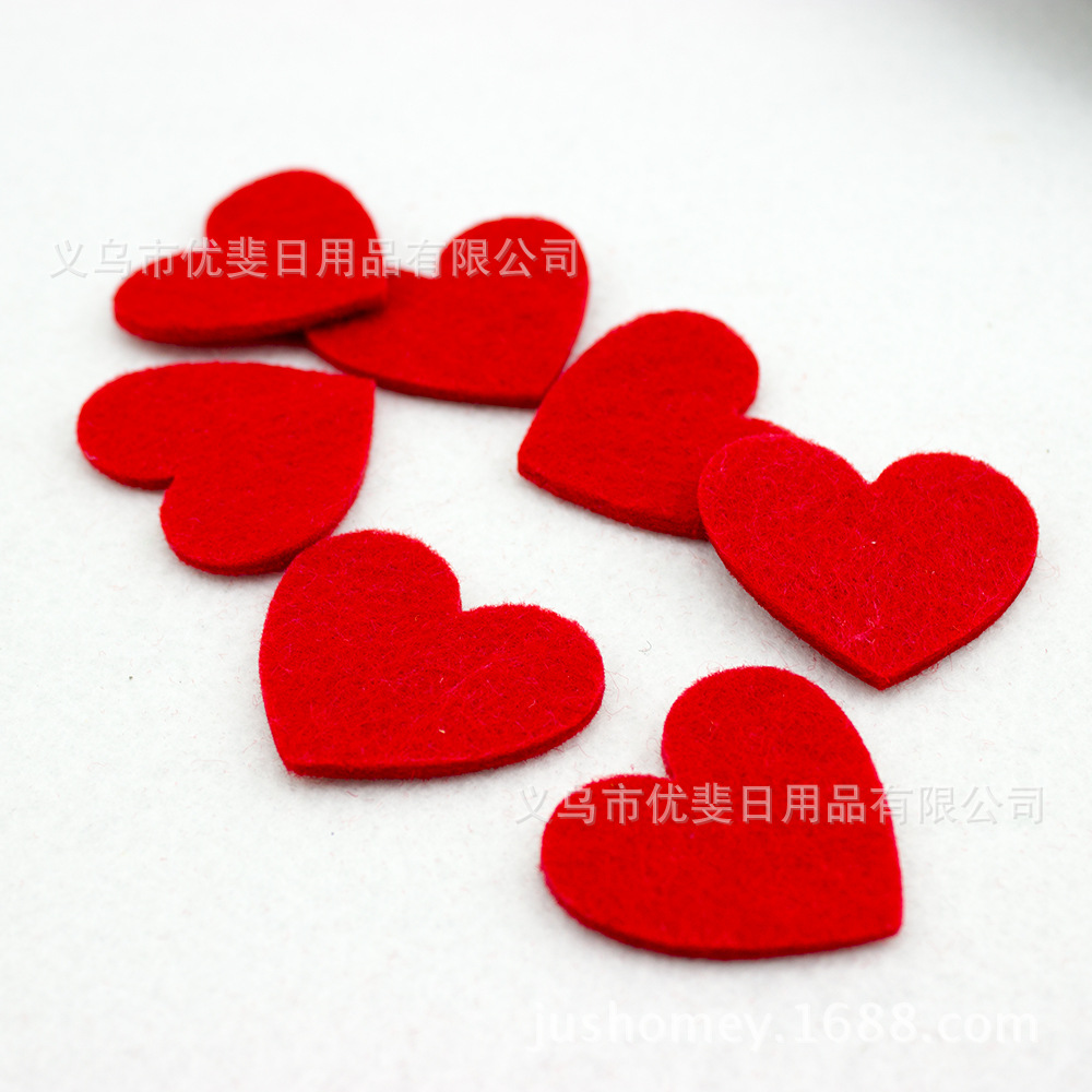 Red non-woven peach heart non-woven fabric packed felt 4-6cm…