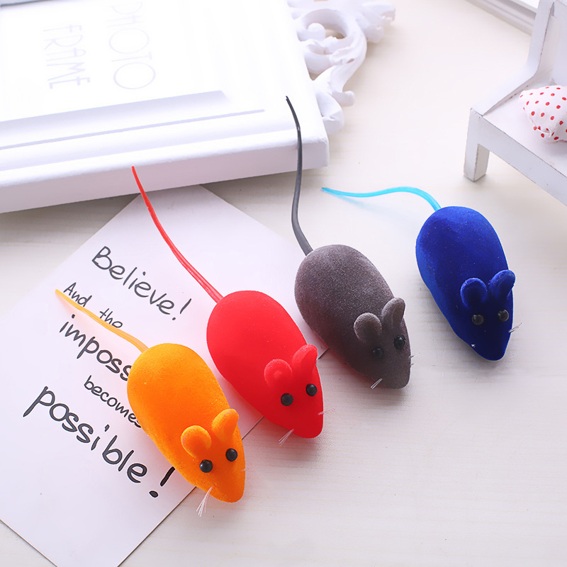 Nuevo gato creativo flocado ratón 4 Unid entrenamiento roer dientes limpieza juguete fábrica procesamiento PET supplies