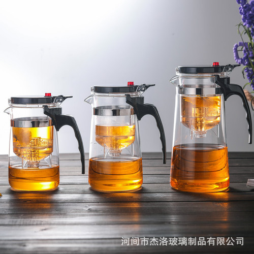 Manufacturer wholesale Elegant Cup Teapot Thickened Removable and Washable Liner Tea Maker High Temperature Resistant Glass Teapot Set