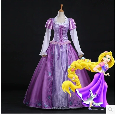 Волшебные волосы Рапунцель принцесса косплей принцесса одежда вышитые издание Униформа специальные в наличии