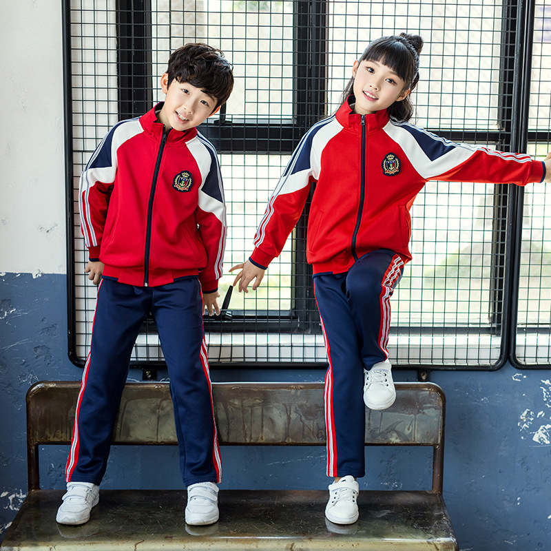 春秋季新款南韩丝幼儿园服中小学校服班服亲子运动童套装三件套