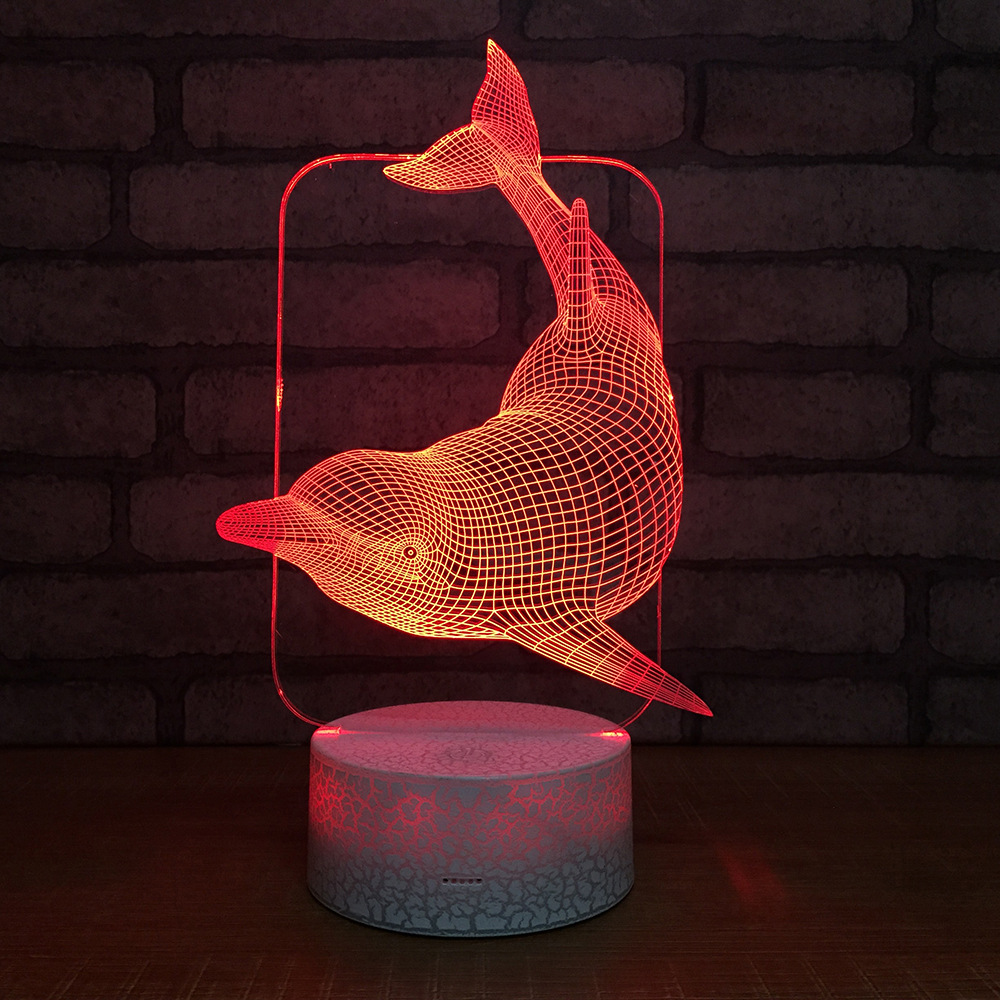 亚马逊爆款 爆裂纹3D灯小夜灯台灯