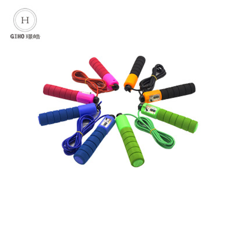 厂家直销学生中考训练加厚泡棉运动pvc计数跳绳健身家用体育用品