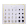 Earrings, set, small accessory, universal zirconium, wholesale, Korean style, 12 pair