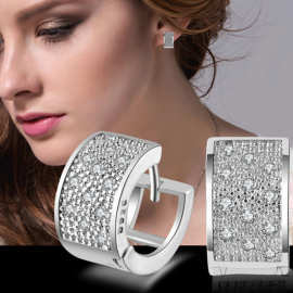 速卖通Wish新款 经典镶钻方形锆石耳环个性耳饰批发