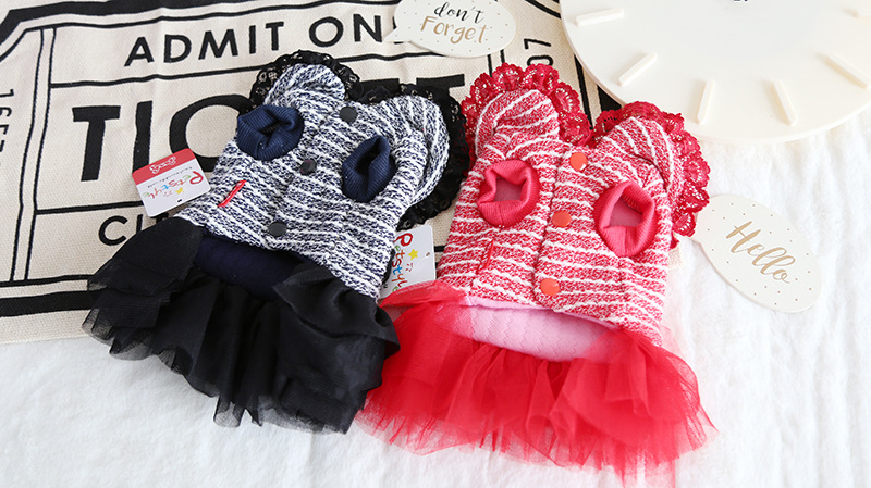 名媛条纹纱纱裙