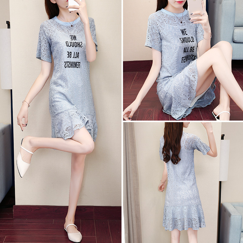 2018新款女装连衣裙蕾丝修身显瘦长裙