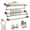 European style To fake something antique Shower Room Five-piece Towel rack Hotel bathroom Shelf suit Space aluminum Bathroom Hardware Pendant