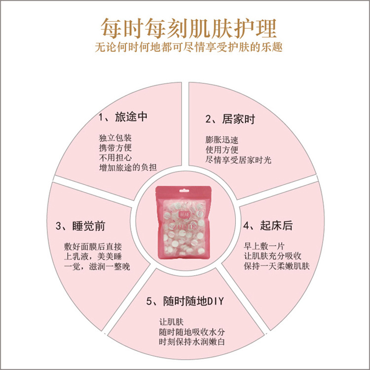 栀婕一次性压缩面膜纸 100粒糖果压缩纸膜 无纺布面膜扣膜布批发