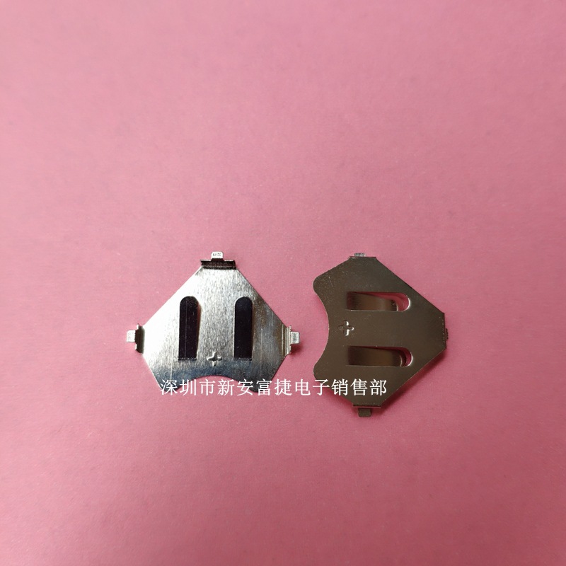 CR2430纽扣电池座 锰钢镀镍三脚贴片贴板电池片 3V纽扣电池弹片