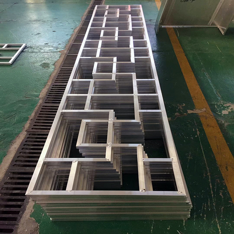 定制咖啡屋铝窗花【德普龙】木纹仿古铝花格 仿古花格窗