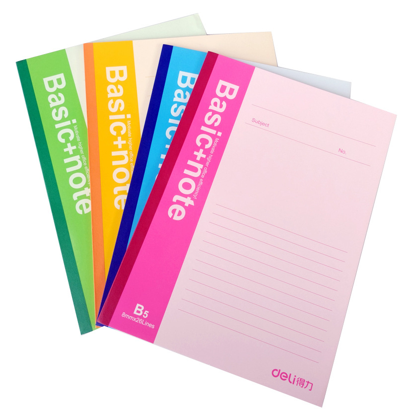 Deli 7663 Notebook B5 Soft Copy Meeting Record Wireless Binding Copy 50 Page Student Journal