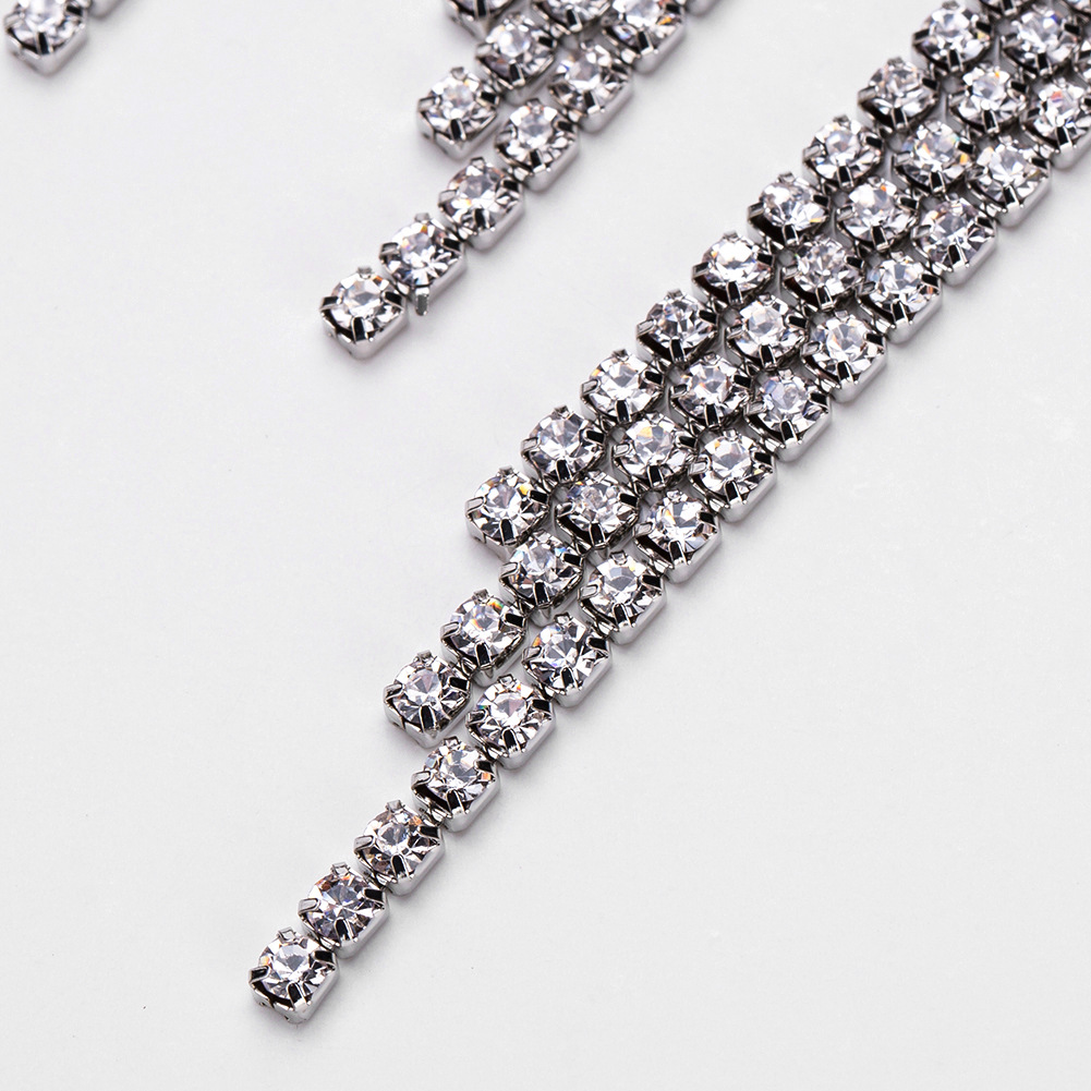 Fashion Alloy Diamond earring Geometric (Golden)NHJE1071-Golden
