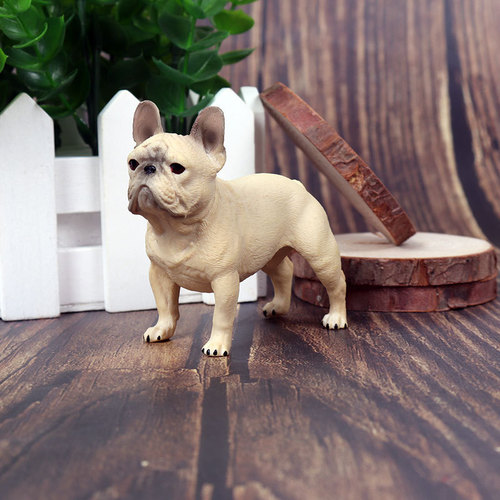Cross-border solid simulation wild animal dog model French bulldog pet dog children's figure toy wholesale