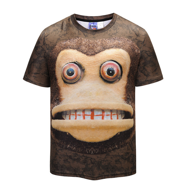 Creative Animation Monkey 3D Printed T-shirt Street Wharf Summer